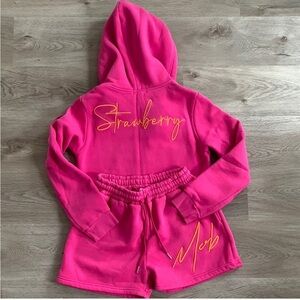 Strawberry Milk Mob - Hot Pink Cropped Zip and Short